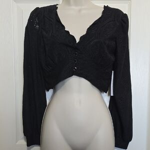 Chic Black Button-Up Women's Blouse